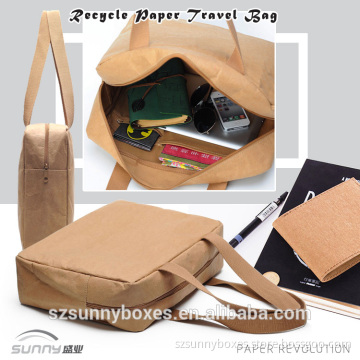 Waterproof Recycle Paper+Cotton Lining Zipper Top Laptop Bag With Shoulder Strap
